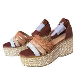 Retro Vibes Espadrille Platform Sandals Womens 9 Wedge Heel Open Toe Ladies NEW